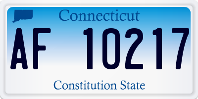 CT license plate AF10217