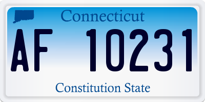 CT license plate AF10231