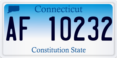 CT license plate AF10232
