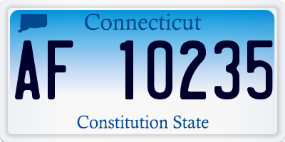 CT license plate AF10235