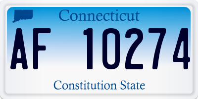 CT license plate AF10274