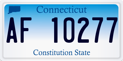 CT license plate AF10277