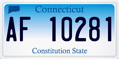 CT license plate AF10281