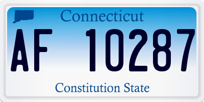 CT license plate AF10287