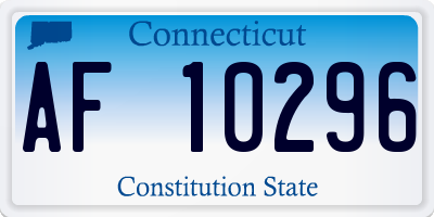 CT license plate AF10296