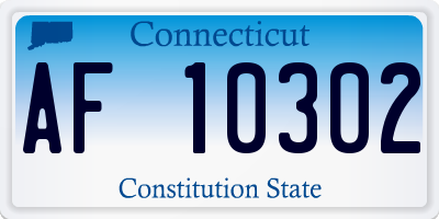 CT license plate AF10302