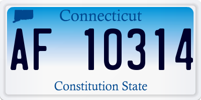 CT license plate AF10314