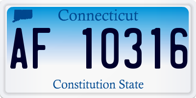 CT license plate AF10316