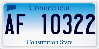 CT license plate AF10322