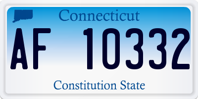 CT license plate AF10332