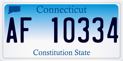 CT license plate AF10334