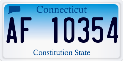 CT license plate AF10354