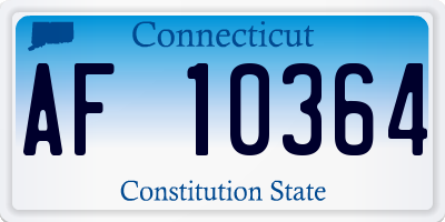 CT license plate AF10364
