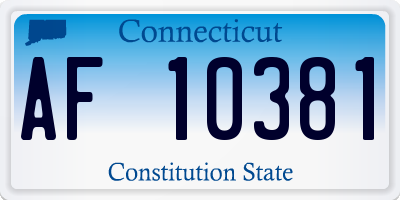 CT license plate AF10381