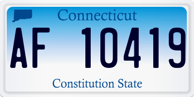 CT license plate AF10419
