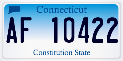 CT license plate AF10422