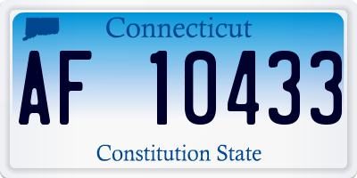 CT license plate AF10433