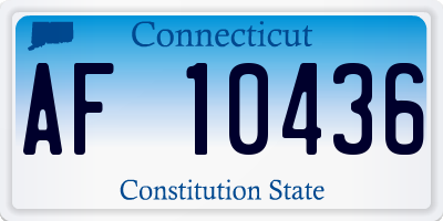 CT license plate AF10436