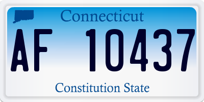 CT license plate AF10437