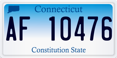CT license plate AF10476