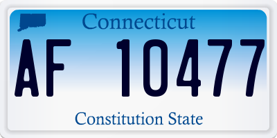 CT license plate AF10477