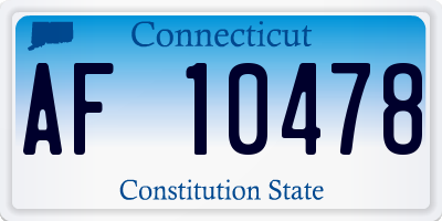 CT license plate AF10478