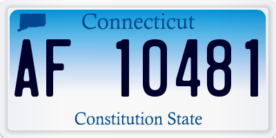 CT license plate AF10481