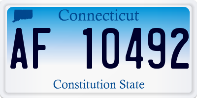 CT license plate AF10492