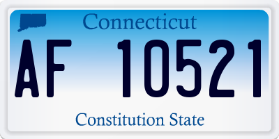 CT license plate AF10521