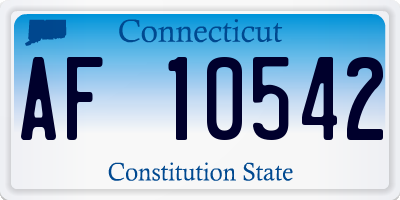 CT license plate AF10542
