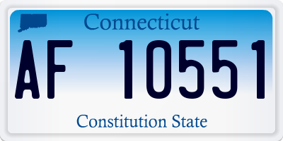 CT license plate AF10551
