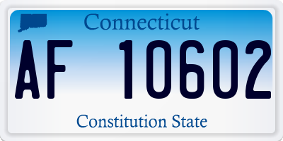 CT license plate AF10602