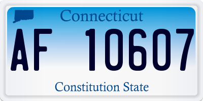 CT license plate AF10607