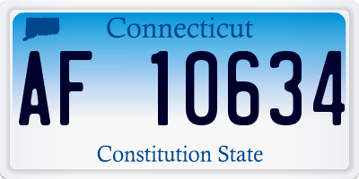 CT license plate AF10634