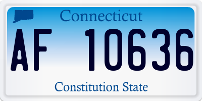 CT license plate AF10636
