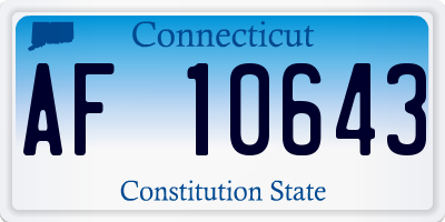 CT license plate AF10643