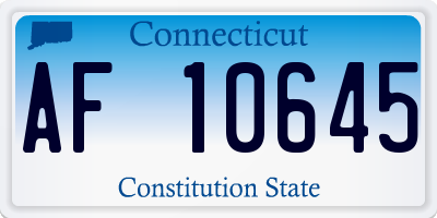 CT license plate AF10645