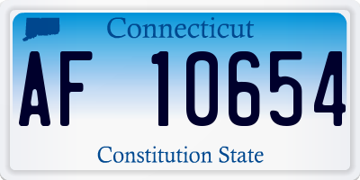 CT license plate AF10654