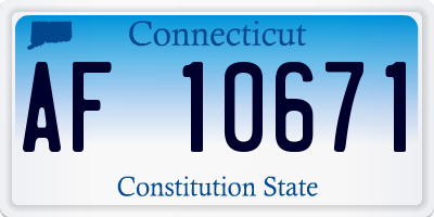 CT license plate AF10671