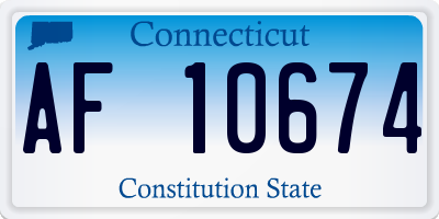 CT license plate AF10674