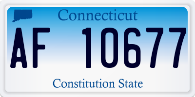 CT license plate AF10677