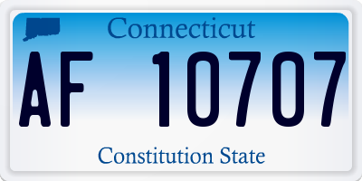 CT license plate AF10707