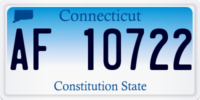 CT license plate AF10722