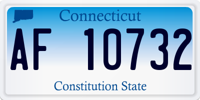 CT license plate AF10732