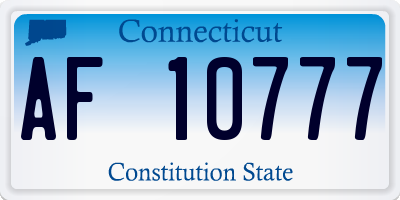 CT license plate AF10777