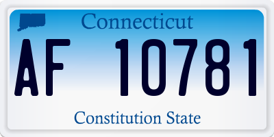CT license plate AF10781