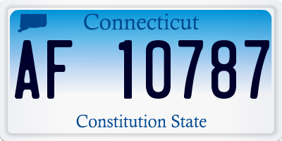 CT license plate AF10787