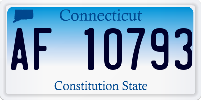 CT license plate AF10793
