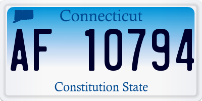 CT license plate AF10794