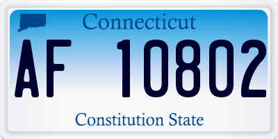 CT license plate AF10802